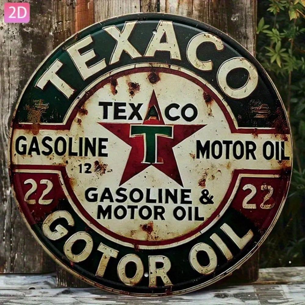 Винтажная металлическая жестяная вывеска Texaco Motor Oil 8x12 дюймов Ретро настенное искусство для гаража бара кухни Декор