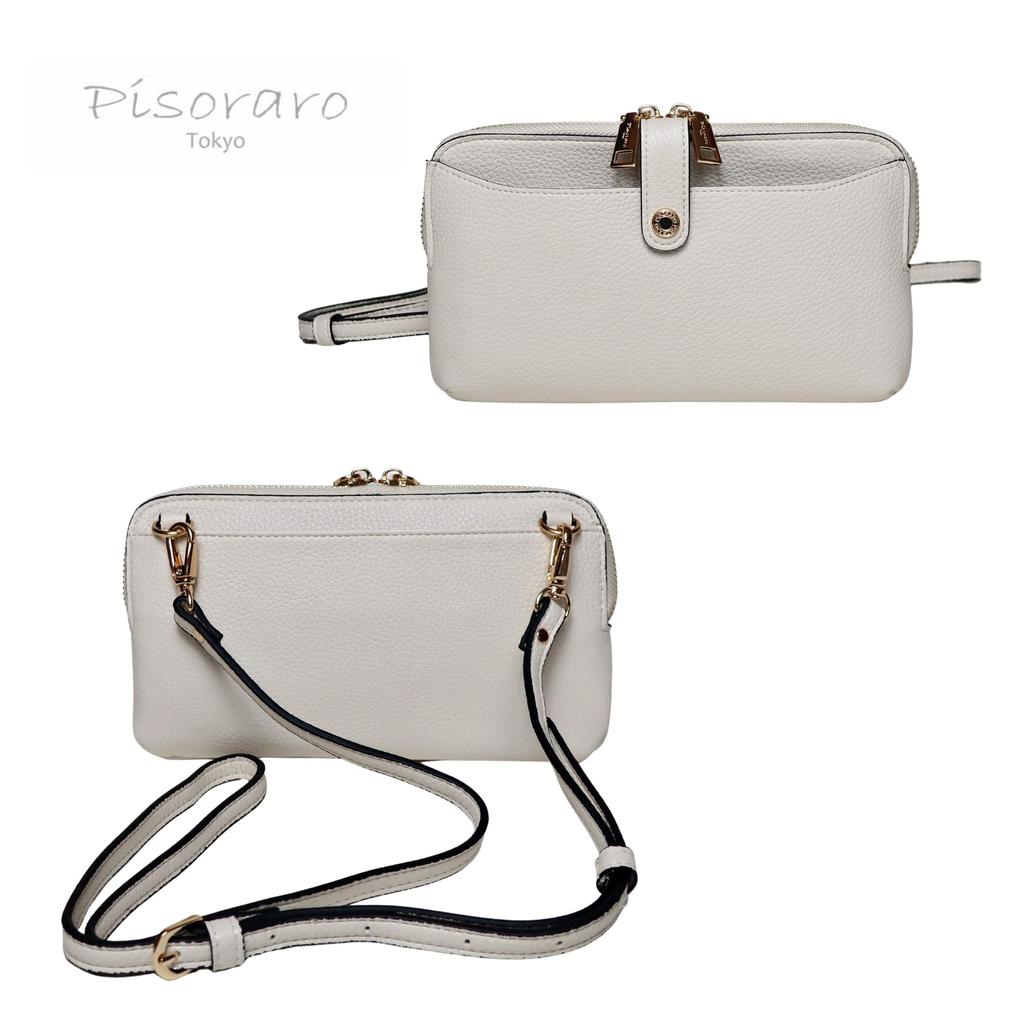 Pisoraro Кошелек-сумка через плечо с отделением для смартфона, Crossbody, Цвет: Слоновая кость, Многофункциональная, PR184 IVORY