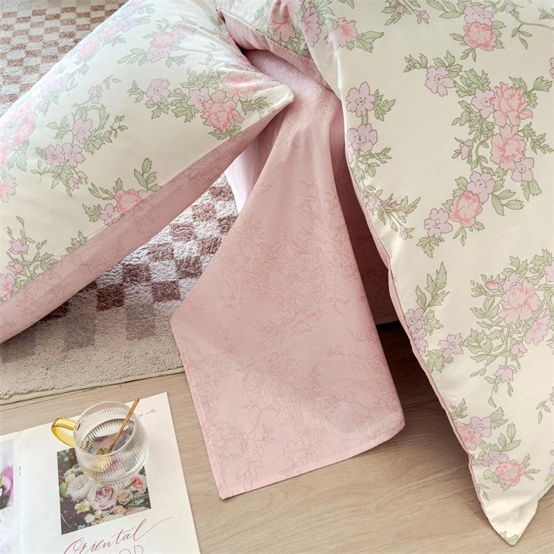 New Style High-quality Printng Cotton Washed Spring Summer Bed Sheet 4pcs Set Universal for All Season Queen Size Bed Breathable