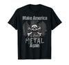 Металлическая футболка Make America Metal Again Футболка с черепом и роком Винтажная футболка