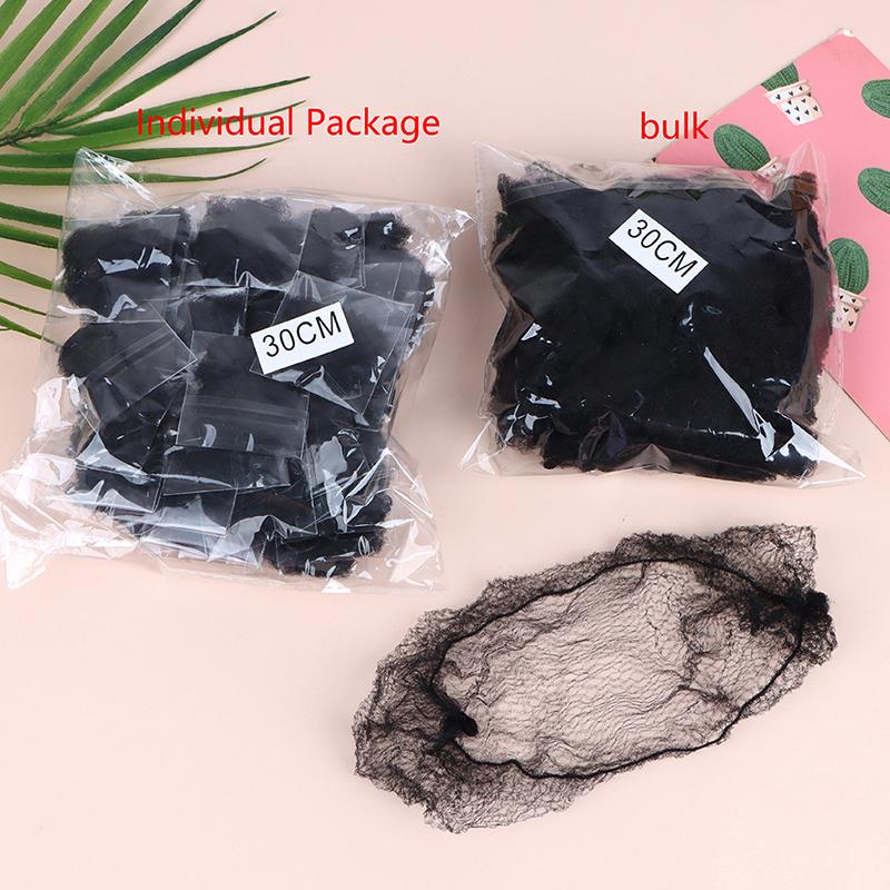 50Pcs Hair Net Black Elastic Bundle Hair Invisible Hairnet Mesh Bun Hair Net