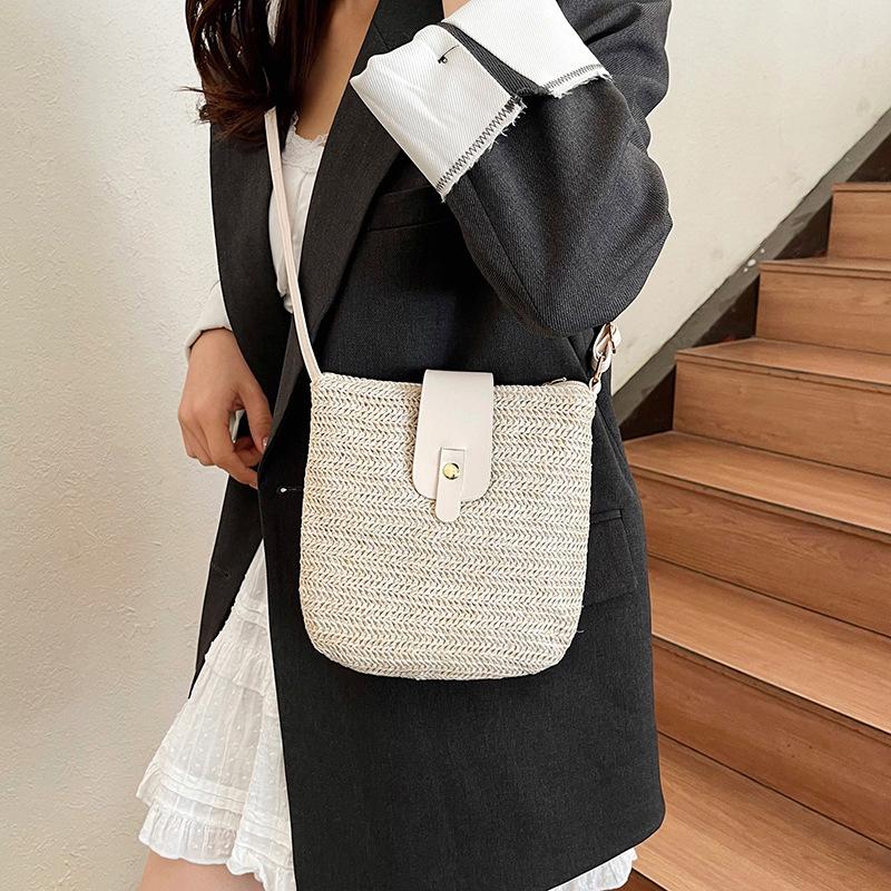 Женские сумки-мессенджеры Плетеные летние сумки с верхней ручкой Ручной работы Модные Праздничные Повседневные Простые Сумки-седла Женская соломенная сумка CLE