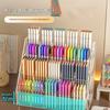 Multifunction Acrylic Desk Organizer DIY Pen Storage with Spacious Compartments for Office and School