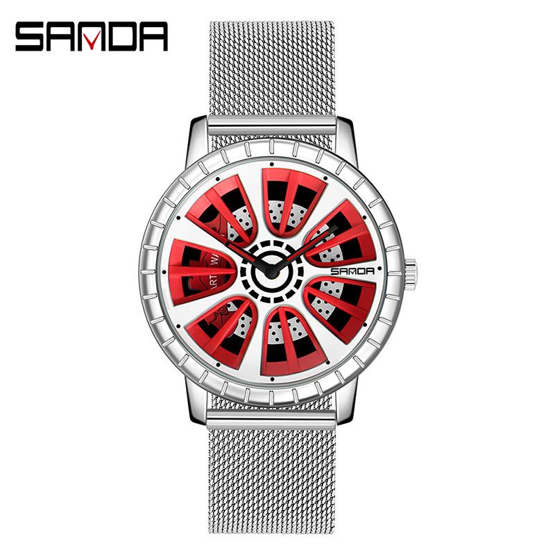 SANDA Новая сеть мужских кварцевых часов Fashion Trend Полые индивидуальные креативные часы