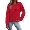 Women's Autumn And Winter Round Neck Long Sleeve Top Small Printed Casual Sweater