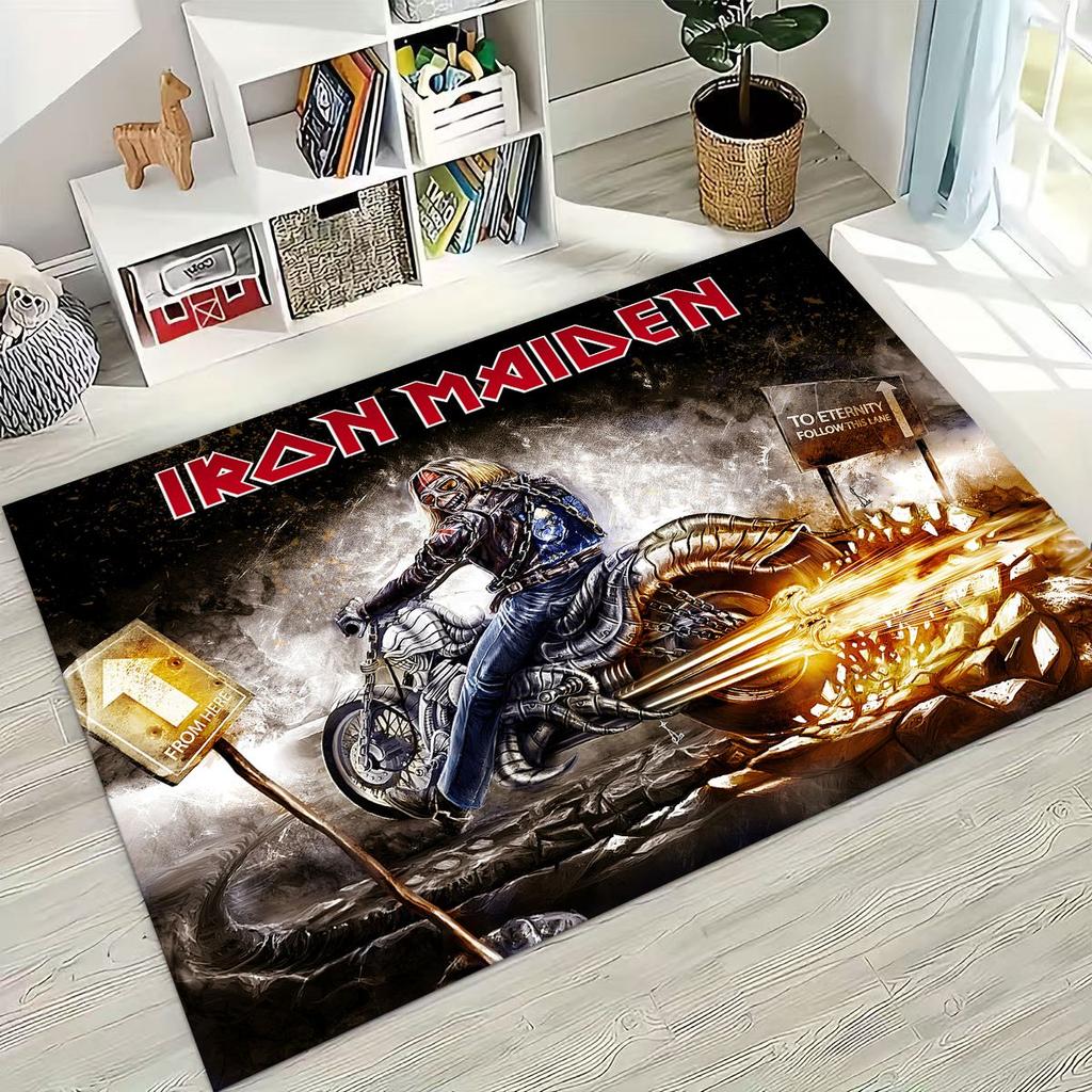 3D I-Iron-Maidens Music Band Art Carpet Rug for Bedroom Living Room Sofa Home Doormat Decor,Large Kids Non-slip Floor Mat