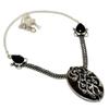 Black Onyx Black Spinel Gemstone 925 Silver Plated Jewelry Necklace 18"