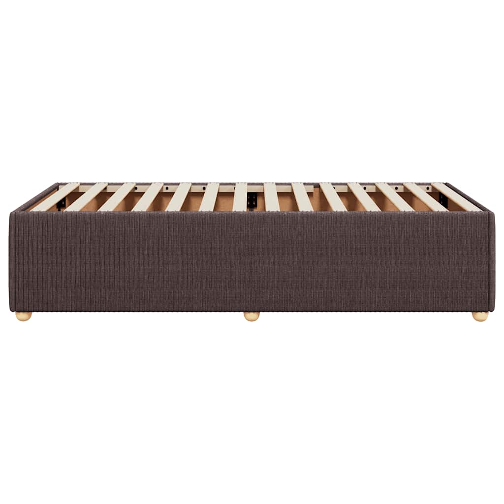 Bed Frame without Mattress Dark Brown 90x190 cm Fabric