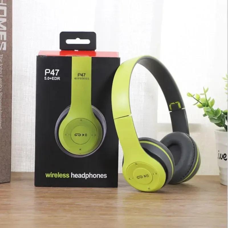 P47 Беспроводные наушники Bluetooth 5.0 Складные HIFI Стерео Басовые Наушники Подарок Шлем для Ребенка С Микрофоном USB-Адаптер Для Игры