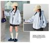 2026 long sleeved thin girls' spring and autumn hooded jacket, Korean version casual zipper jacket, stylish and trendy assault jacket