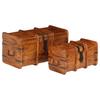 2 Piece Treasure Chest Set Solid Wood with Honey Colored Finish