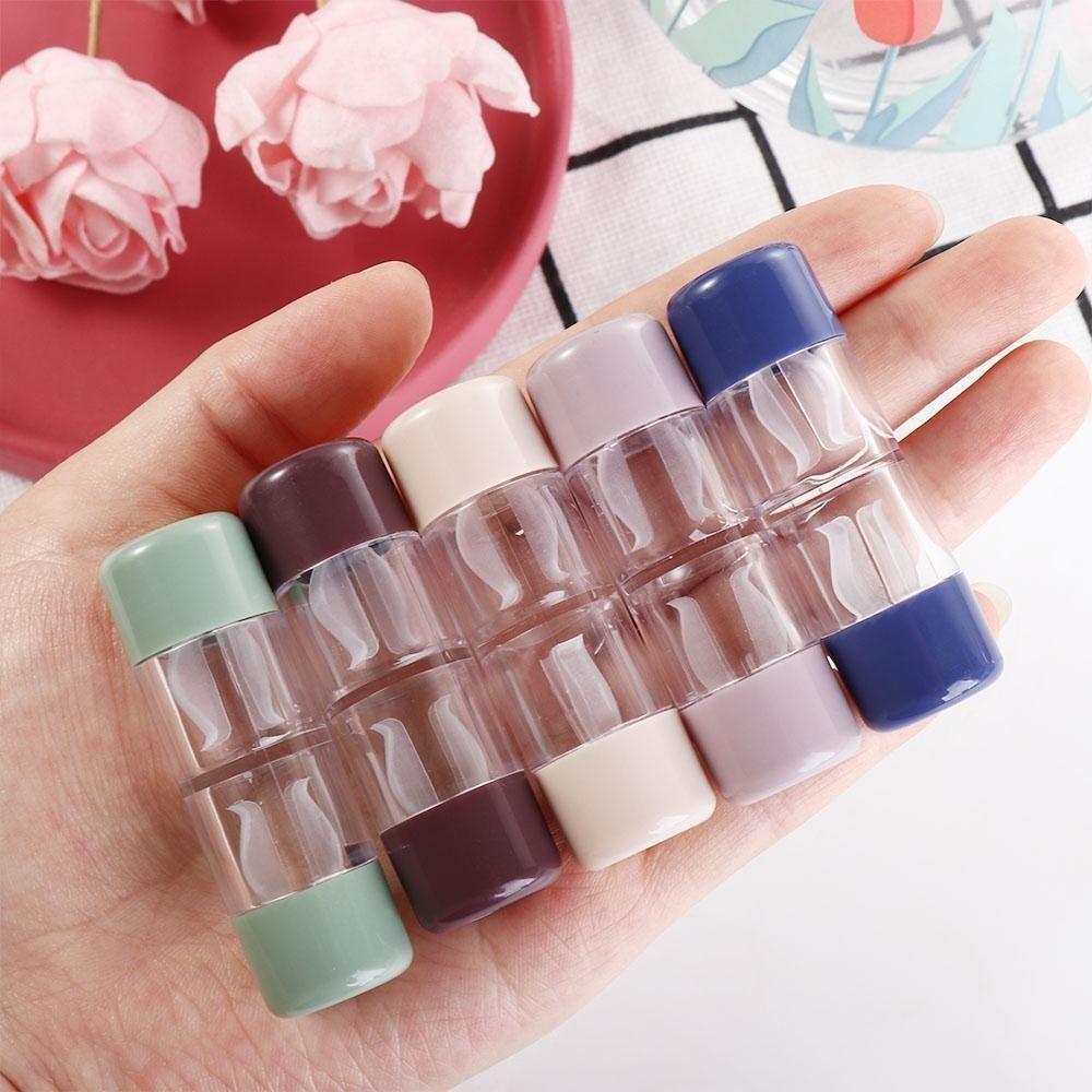 Solid Color Contact Lens Case Cylindrical Eye Care Lenses Box Portable Contact Lens Container