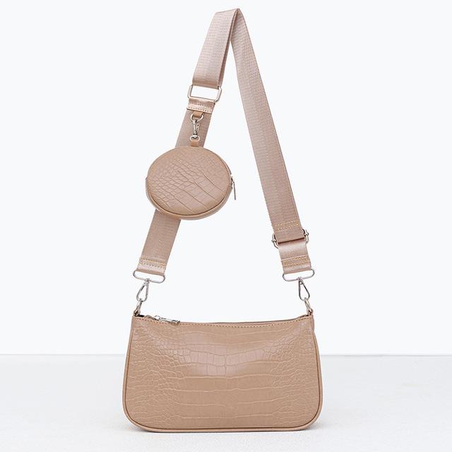 Handbags for Women 2023 Trend Crossbody Bag Women Luxury Crocodile Embossed Square Bag With Small Pouch Female Shoulder Bags