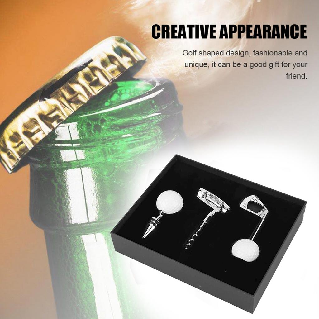 Golf Shaped Corkscrew Zinc Alloy Red Wine Beer Bottle Opener Cork Opener Club Bar Kitchen Tool Set For parties bar club home