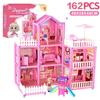 New! Doll House Girl Villa Princess Castle Set Children Play House Simulation Assembled Toys Gifts For