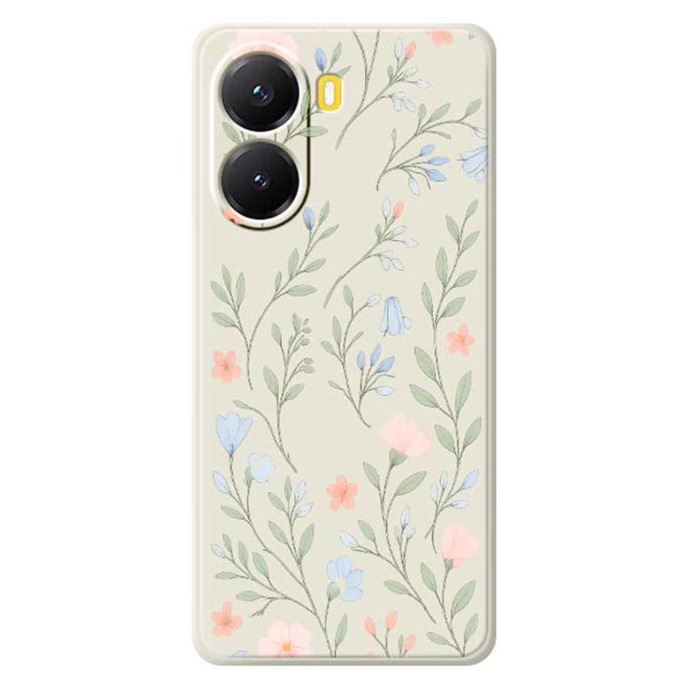 For Xiaomi Redmi Turbo 4 5G/Poco X7 Pro 5G Case Pink Blue Flowers Pattern Printing Straight Edge TPU Phone Back Cover