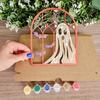 Halloween Wooden Cutout Unfinished Wood Crafts To Paint Ghost Pumpkin Cutout Wood Slices DIY Set for Adults Kids