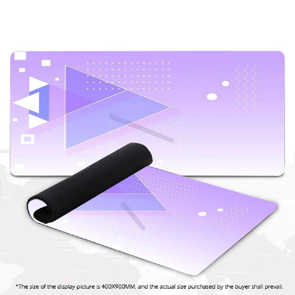 Pastel Purple Blue Gradient Large Gaming Mouse Pad XXL Geometric Memphis Desk Mat Non-Slip Rubber Keyboard Mat Office Decor