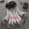 Autumn and Winter Hooded Fur Coat Coat Women's Mid-length Mink Fur Fox Fur Collar Imitation Fur Ladies Coat