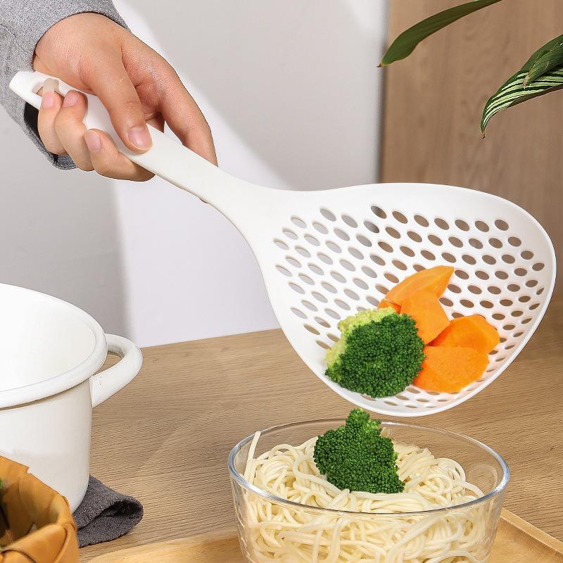 1 шт. Пластиковая ложка-дуршлаг для еды - Креативная кулинарная лопатка Портативный термостойкий скиммер Бытовые кухонные инструменты Фильтр для супа