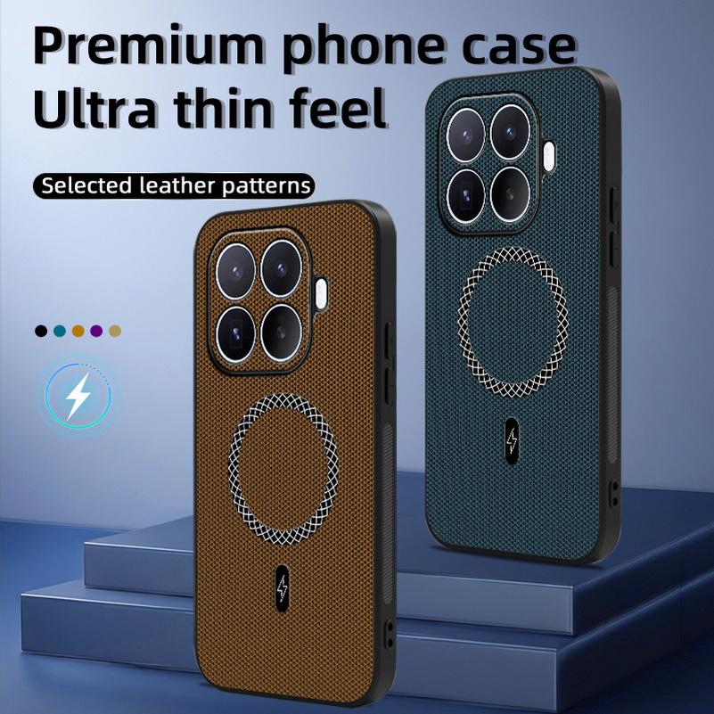 Деловой Текстурированный Тканевый Магнитный Чехол для Телефона для Xiaomi 17T Pro 17T 15T Pro 15T 14T Pro для Magsafe Ударопрочная Задняя Крышка