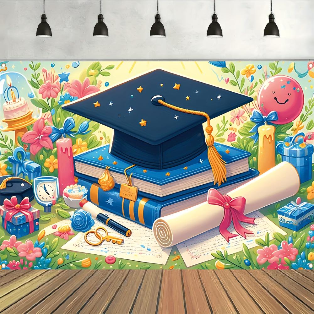1 баннер для выпускного вечера - Яркое украшение для помещений/улицы, насыщенные цвета, полиэфирное волокно, не требует электричества