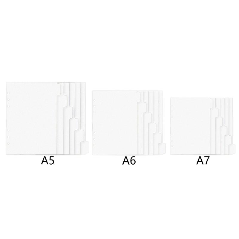 6Pieces 6 Hole Punched Binder Dividers Clear Acrylics Binder Dividers for 6 Rings Binders Journal Notebook Planner