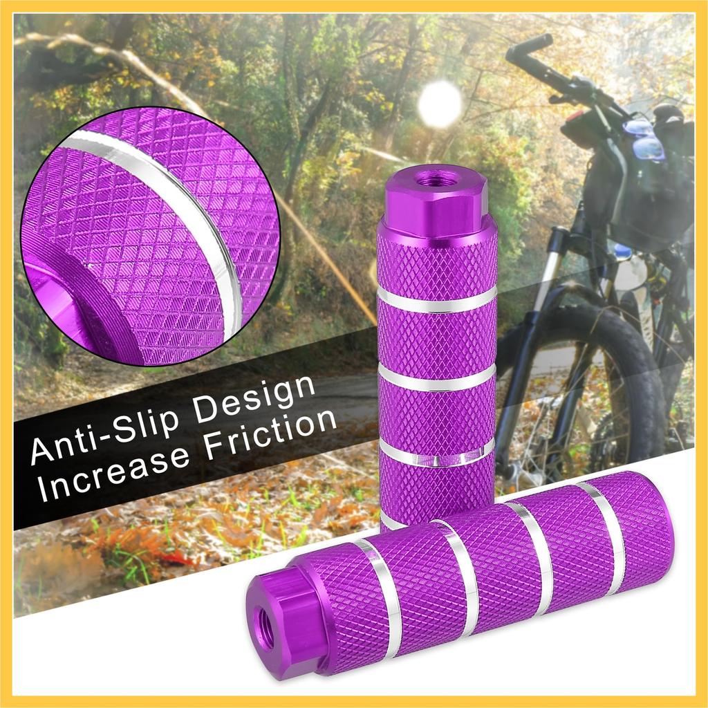 BULLSPANN Велосипедный набор подножек с алюминиевой осью, универсальная посадка для фиолетовых пег/подножек, 4, сплав, совместимость с 3/8", BMX/MTB/мини-велосипеды,