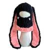 New Hand-Knitted Velvet Rabbit Ear Hat with Devil Horns - Warm, Thick, Sweet, and Stylish Spicy Girl Face Mask
