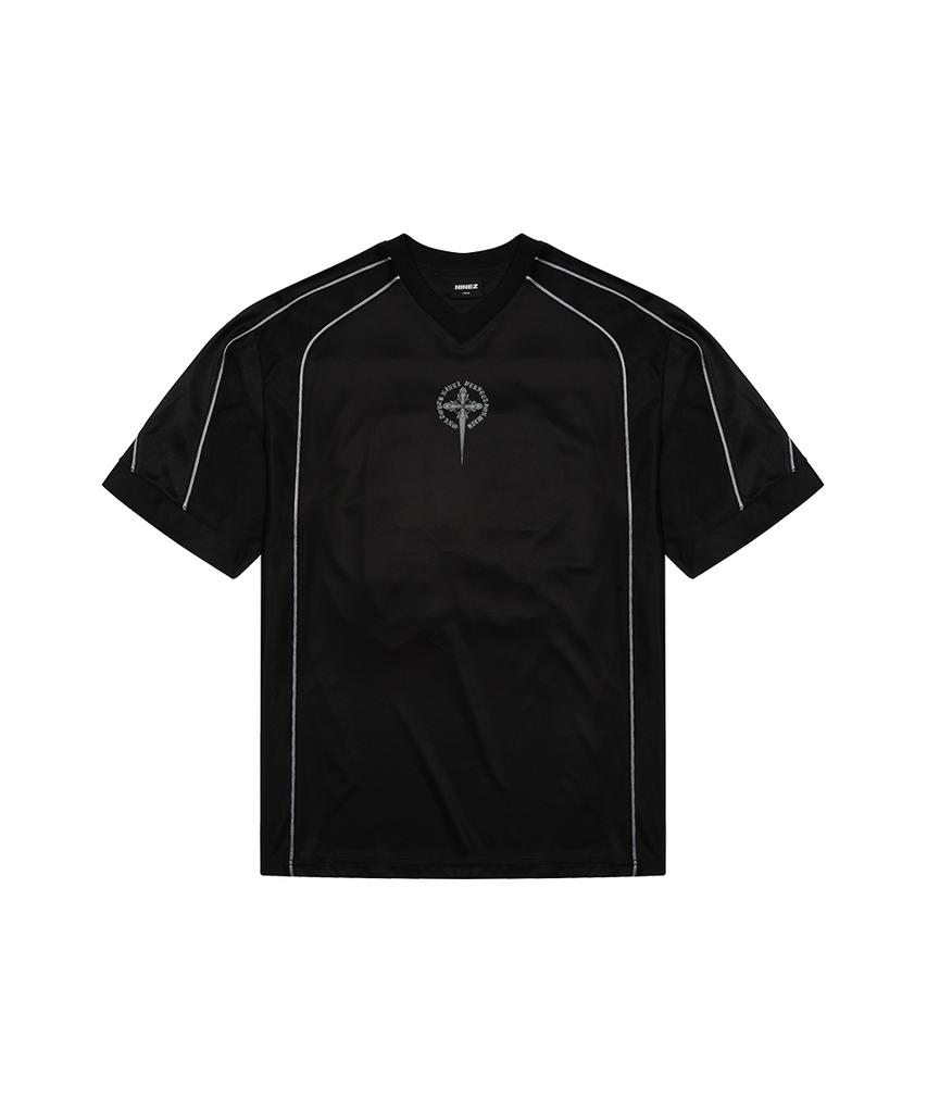 NINEZ 99 Applique Rugby Oversized T-Shirt (2 Colors)