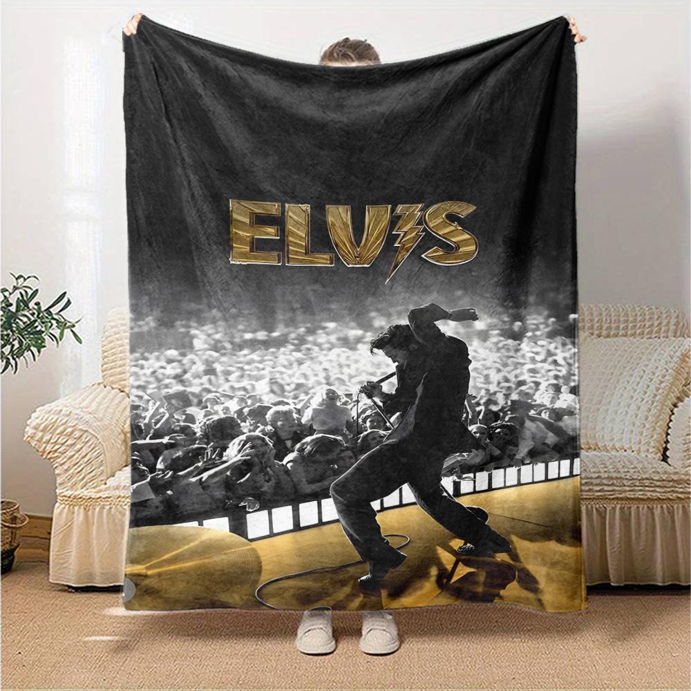 Elvis Presley Blanket Durable Comfort Great for Livingroom Seaside Office for All Seasons Modern Style Ideal Gift For Birthday Valentine'S Day