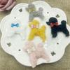 6Pcs Teddy Plush Padded Patches Rhinestone Bow Stick-on Cute Dog Appliques For Clothes Hat Leggings Sewing Supplies Ornament
