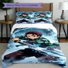 3pcs Duvet Cover Set (1*Duvet Cover + 2*Pillowcase, Without Core), Demon Slayer Print Bedding Set, Bedroom Decor, All‑Season, Birthday Gift