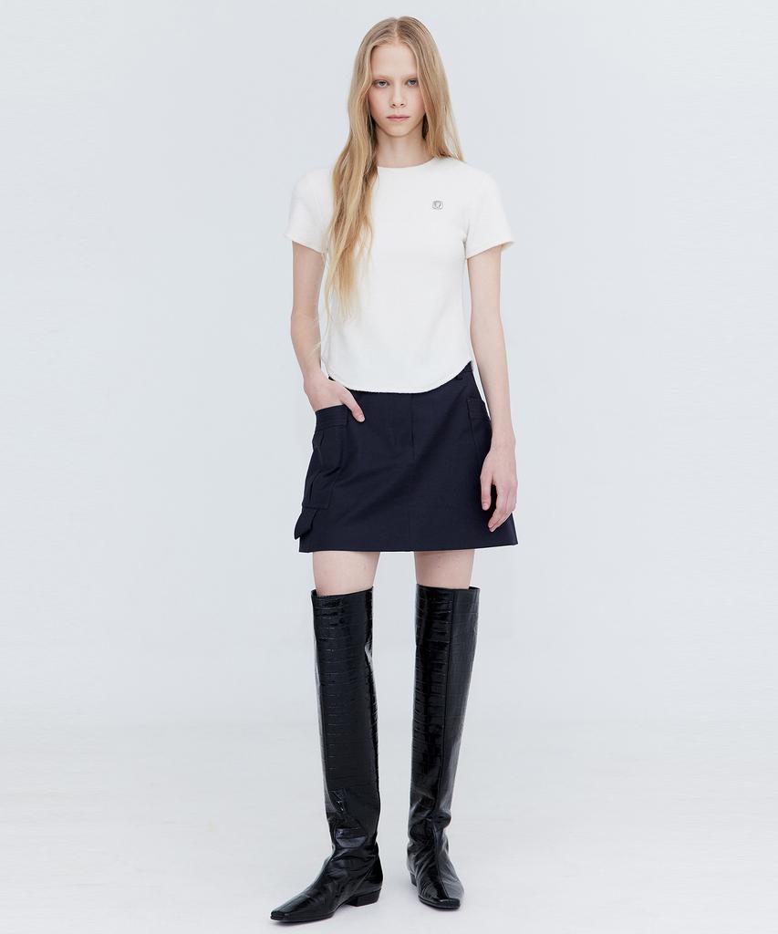 Bundercammer Cotton Cargo Mini Skirt_Charcoal