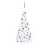Day and Night - Day and Night Half Christmas Tree with Lights and Balls White 120 Cm
