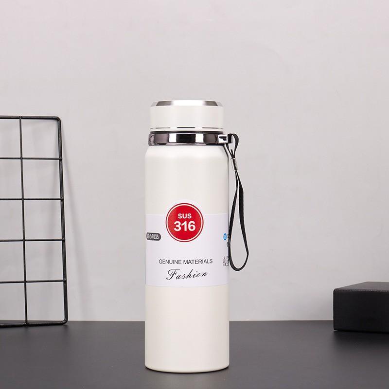 316 Stainless Steel Insulated Travel Water Bottle With Strap 800ml 1000ml Outdoor Hiking Camping Gym Car Use