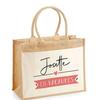 Sac De Plage - PLANETEE - Jute Avec Poche Josette En Vacances - Coton Multicolore - 43x33 Cm - Imprimé En France
