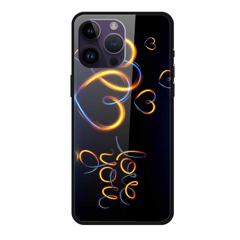 Закаленное Стекло Чехол Для iphone 15 Pro Max Чехол Жесткое Стекло Задняя Крышка Мягкий ТПУ Бампер Для iphone 16 Pro Max Чехол для Телефона 16Pro Max