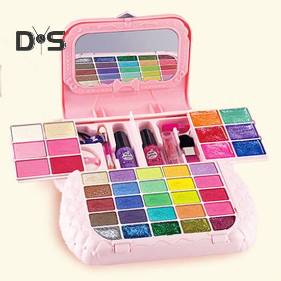 Kids Makeup Kit Washable Real Cosmetic Set Parent-child Makeup Set Princess Dress Up Kit for Christmas Birthday Girls 7-14 Years Old