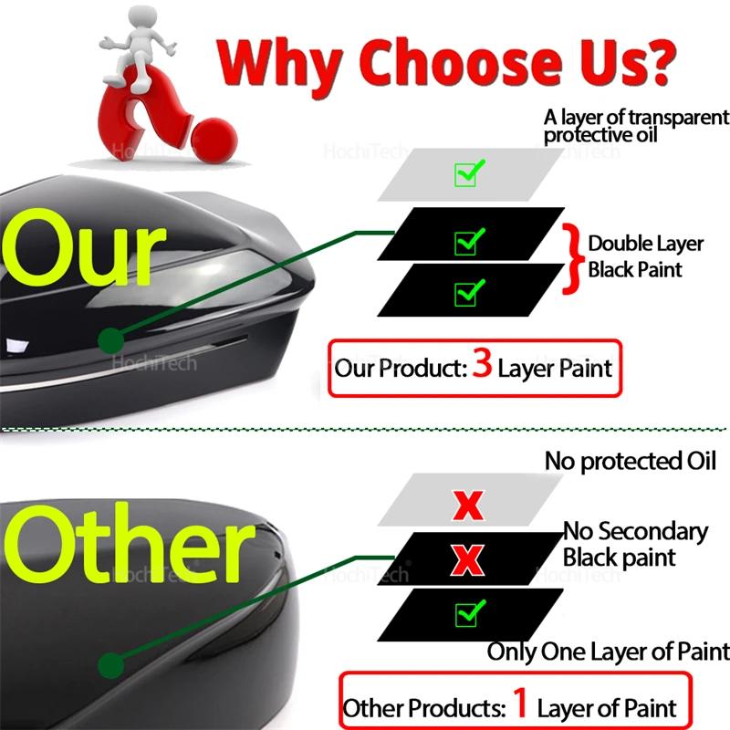 For BMW X3 G45 2025-2027 Left Hand Drive Replacement Side Mirror Cover 1 Pair Rear View Side Case Black Car Rearview Mirror Caps