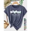Women's Casual Style Plus-size Short Sleeve Shirt Mahjong-themed Slogan Print Round-neck Women's Shirt T T-shirt Gift Suitable for Spring, Summer,