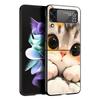 Милый кот Жесткий ПК Чехол для Телефона Для Samsung Galaxy Z Flip 7 6 5 4 Черный Чехол Для Galaxy Z Flip 3 Складной Fundas Чехол Capas Сумки