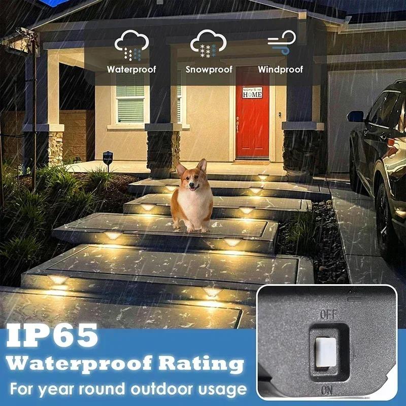 Солнечные фонари для террасы, фонари для заборов, уличные фонари для ступеней, водонепроницаемые солнечные фонари для перил, лестниц, ступенчатых ограждений, двора, патио и дорожек