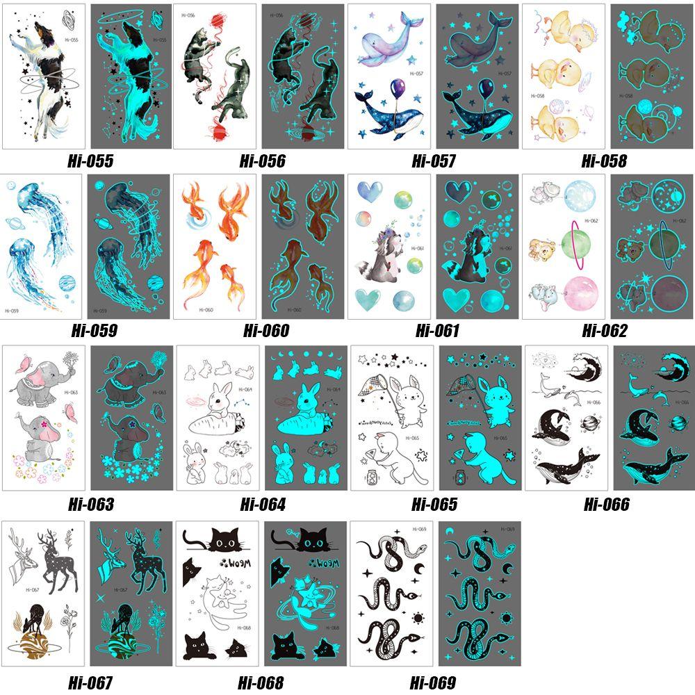 Star Feather Men Women Tattoo Sticker Blue Luminous Fake Tattoo Temporary Tattoos Body Art