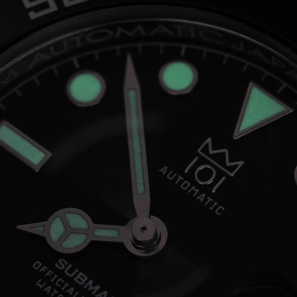 NEW Model Hyakuichi 38mm 20 ATM Water Resistant Automatic Watch Ceramic Bezel Date Mechanical Watch Automatic Winding Deep Aqua [HYAKUICHI 101] No.16D