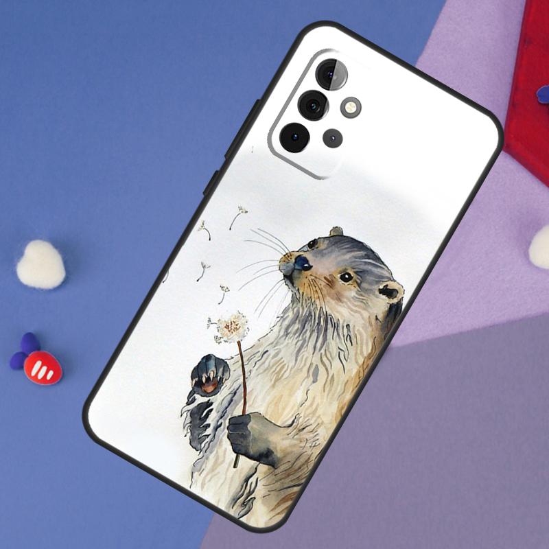 Чехол с животным Выдра для Samsung Galaxy A14 A56 A36 A26 A16 A06 A54 A34 A12 A32 A52 A13 A33 A53 A15 A35 A55