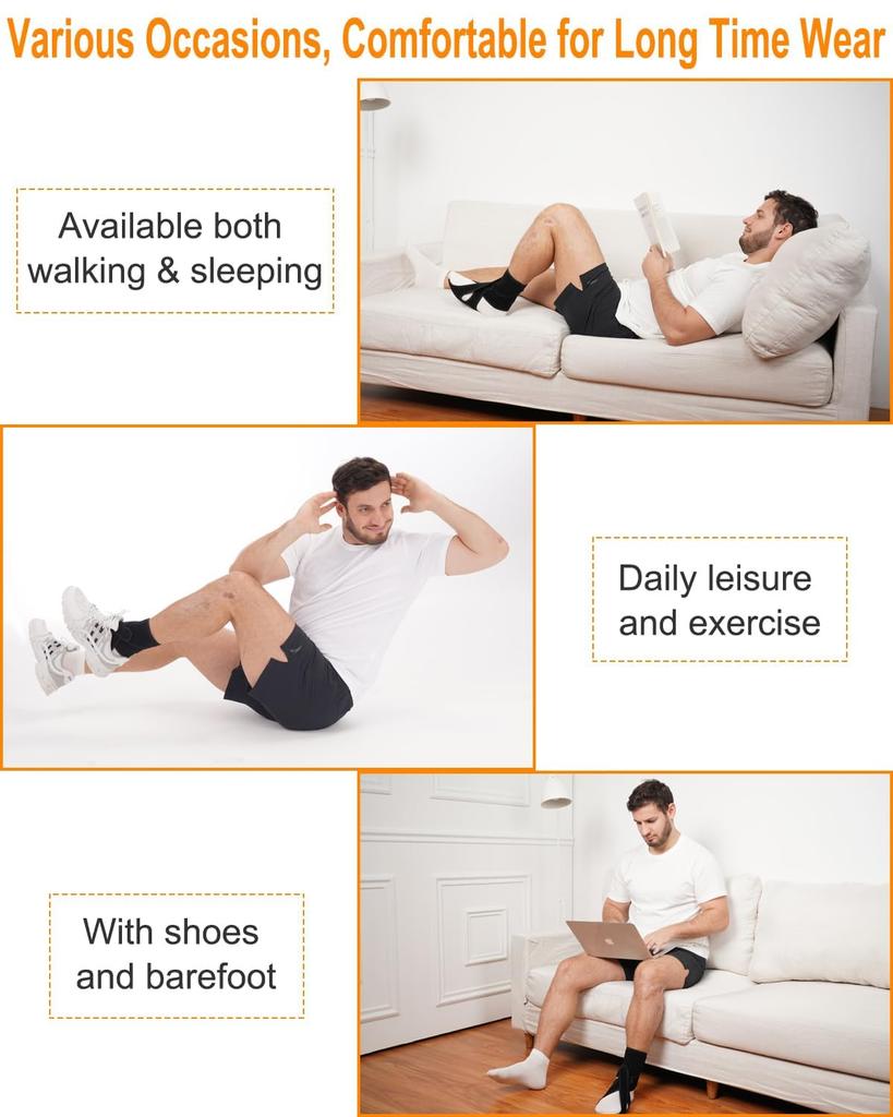 LITATA Foot Drop Orthotic Drop Foot Breathable Adjustable Ankle Black Support, Brace, Neoprene, Brace, (LEFT)