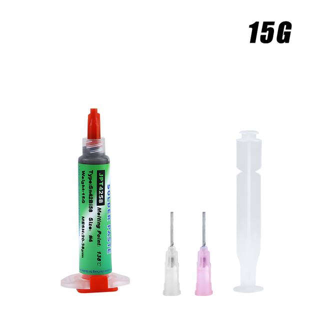 Sn42bi58 SMD Welding Paste 138℃ 183℃ 217℃ Low Temperature Lead-free Syringe No Clean Solder Paste For Iphone Repair Solder Paste