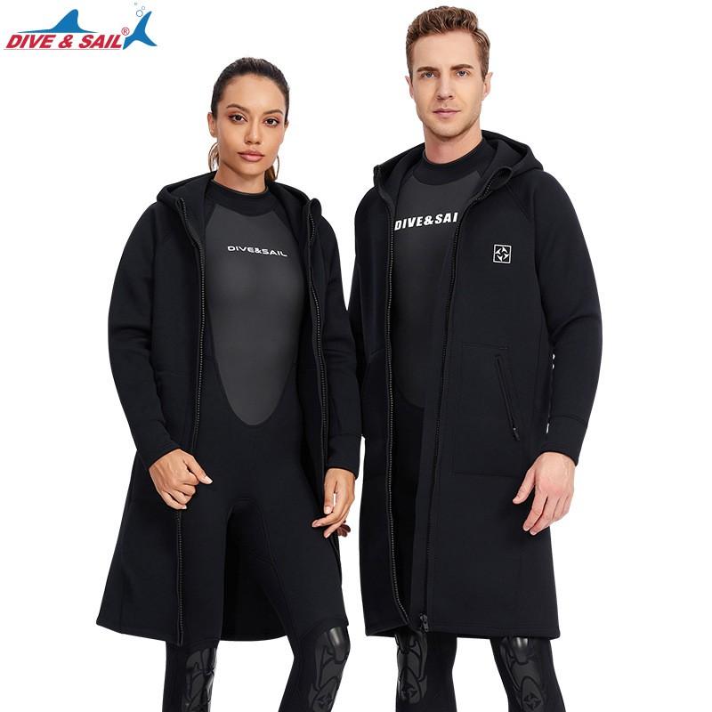 3mm Neoprene Hooded Dive Jacket Men Women - UV Protection Thermal Insulation Snorkeling Scuba Surfing Outerwear
