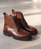 FIRENZE ATELIER [Vibram] Y-Tip Line Hidden Zipper Lace-Up Boots 7600 [Wine Brown]